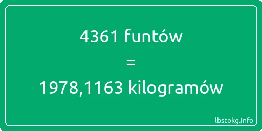 4361 funtów do kilogramów - 4361 funtów do kilogramów