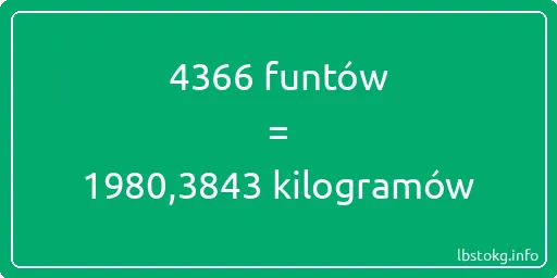 4366 funtów do kilogramów - 4366 funtów do kilogramów