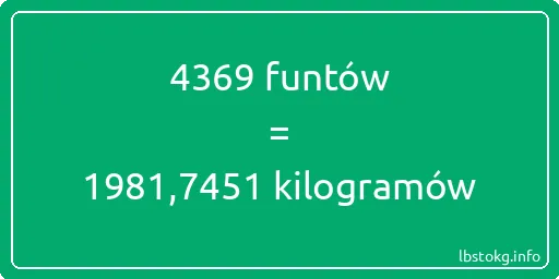 4369 funtów do kilogramów - 4369 funtów do kilogramów