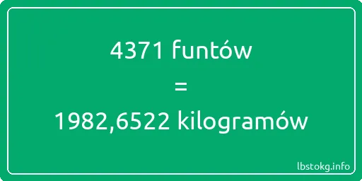 4371 funtów do kilogramów - 4371 funtów do kilogramów