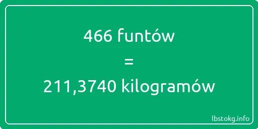 466 funtów do kilogramów - 466 funtów do kilogramów