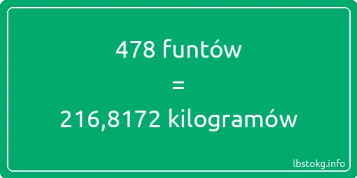 478 funtów do kilogramów - 478 funtów do kilogramów