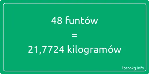 48 funtów do kilogramów - 48 funtów do kilogramów