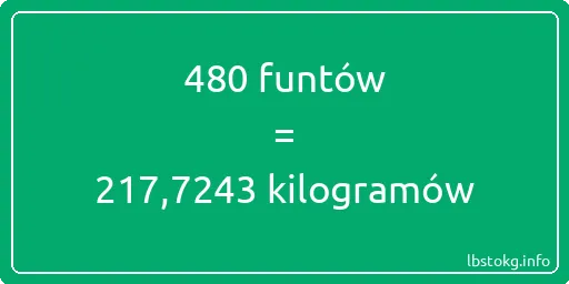 480 funtów do kilogramów - 480 funtów do kilogramów