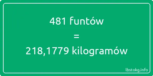 481 funtów do kilogramów - 481 funtów do kilogramów