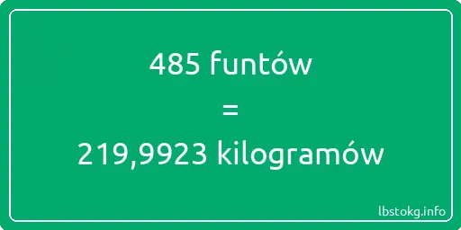 485 funtów do kilogramów - 485 funtów do kilogramów