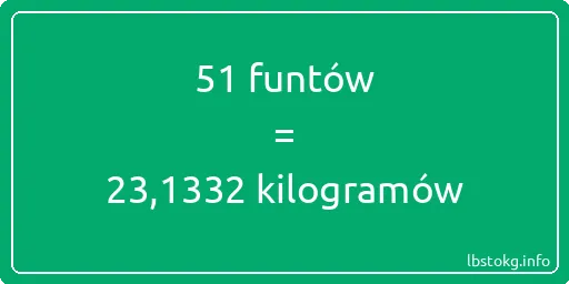 51 funtów do kilogramów - 51 funtów do kilogramów