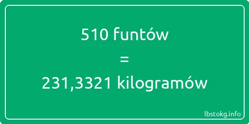 510 funtów do kilogramów - 510 funtów do kilogramów