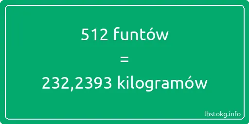 512 funtów do kilogramów - 512 funtów do kilogramów