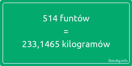 514 funtów do kilogramów - 514 funtów do kilogramów