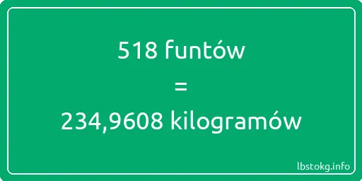 518 funtów do kilogramów - 518 funtów do kilogramów