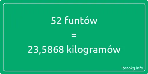 52 funtów do kilogramów - 52 funtów do kilogramów