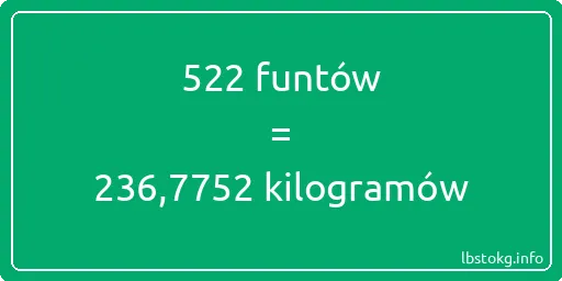 522 funtów do kilogramów - 522 funtów do kilogramów