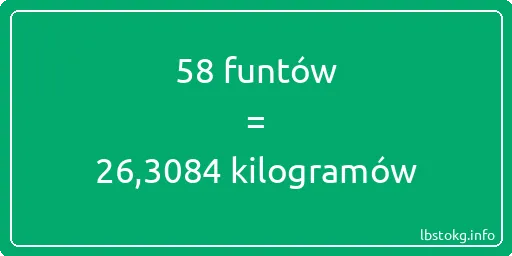 58 funtów do kilogramów - 58 funtów do kilogramów