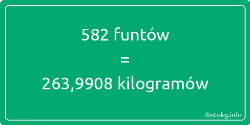 582 funtów do kilogramów - 582 funtów do kilogramów