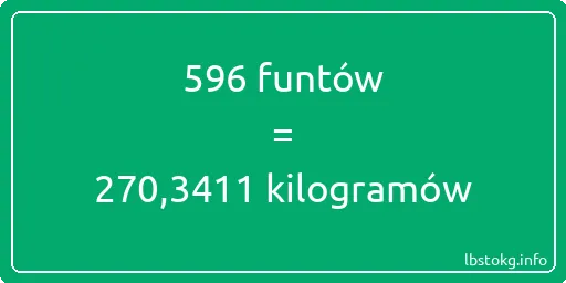 596 funtów do kilogramów - 596 funtów do kilogramów