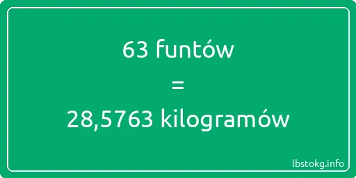 63 funtów do kilogramów - 63 funtów do kilogramów