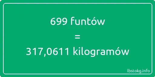 699 funtów do kilogramów - 699 funtów do kilogramów