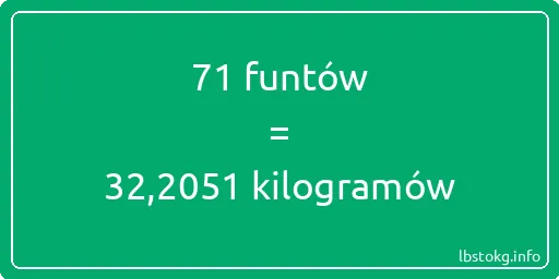 71 funtów do kilogramów - 71 funtów do kilogramów