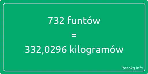 732 funtów do kilogramów - 732 funtów do kilogramów