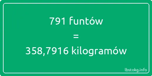 791 funtów do kilogramów - 791 funtów do kilogramów