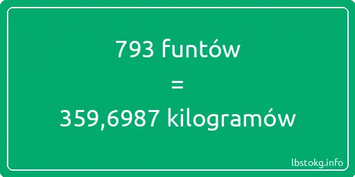 793 funtów do kilogramów - 793 funtów do kilogramów