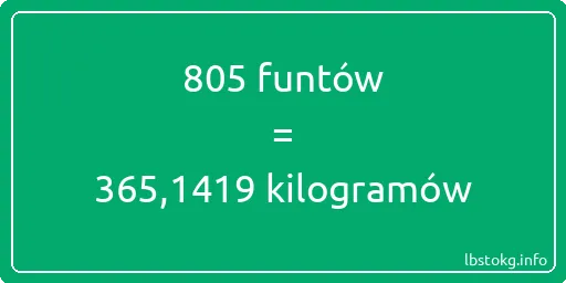 805 funtów do kilogramów - 805 funtów do kilogramów