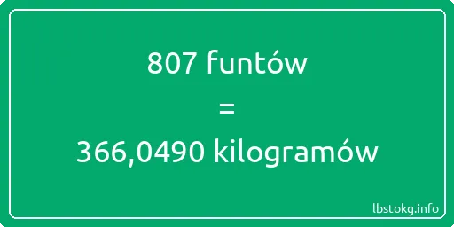 807 funtów do kilogramów - 807 funtów do kilogramów