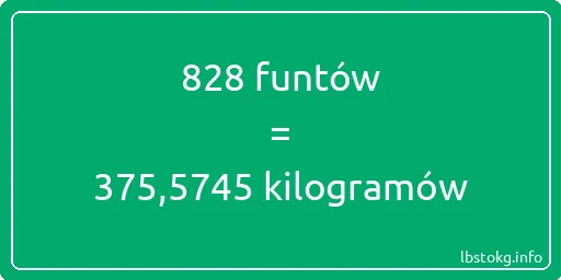 828 funtów do kilogramów - 828 funtów do kilogramów