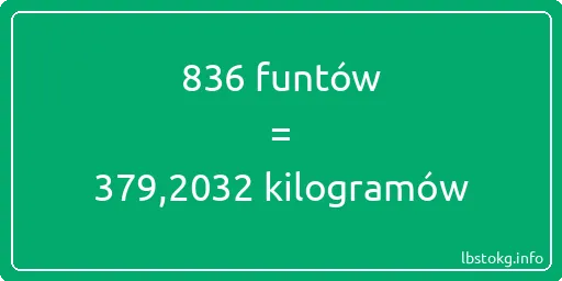 836 funtów do kilogramów - 836 funtów do kilogramów