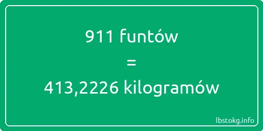 911 funtów do kilogramów - 911 funtów do kilogramów