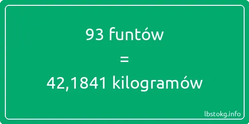 93 funtów do kilogramów - 93 funtów do kilogramów