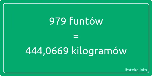 979 funtów do kilogramów - 979 funtów do kilogramów