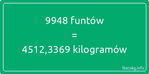 9948 funtów do kilogramów - 9948 funtów do kilogramów