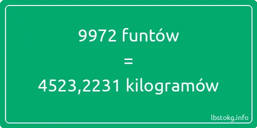 9972 funtów do kilogramów - 9972 funtów do kilogramów