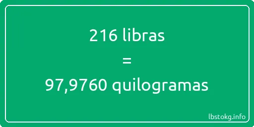 216 libras a quilogramas - 216 libras a quilogramas