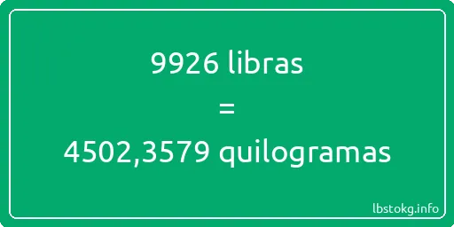 9926 libras a quilogramas - 9926 libras a quilogramas