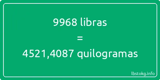 9968 libras a quilogramas - 9968 libras a quilogramas