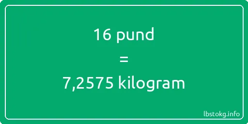 16 pund till kilogram - 16 pund till kilogram