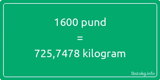 1600 pund till kilogram - 1600 pund till kilogram