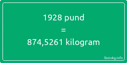 1928 pund till kilogram - 1928 pund till kilogram