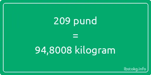 209 pund till kilogram - 209 pund till kilogram