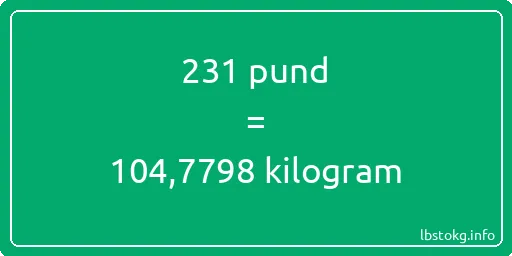 231 pund till kilogram - 231 pund till kilogram