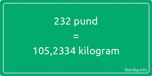 232 pund till kilogram - 232 pund till kilogram