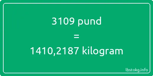 3109 pund till kilogram - 3109 pund till kilogram