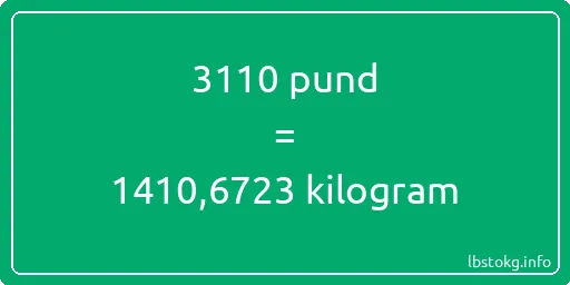 3110 pund till kilogram - 3110 pund till kilogram