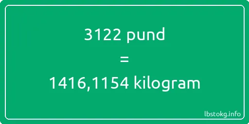 3122 pund till kilogram - 3122 pund till kilogram