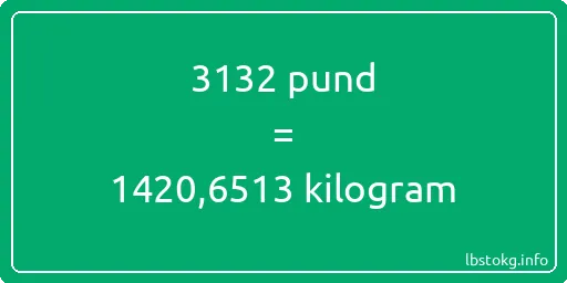 3132 pund till kilogram - 3132 pund till kilogram