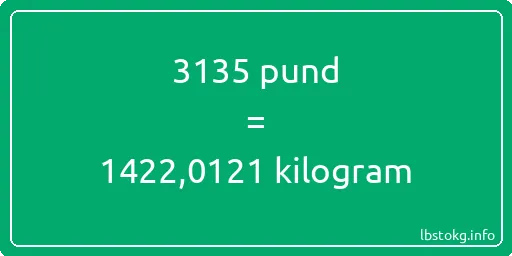 3135 pund till kilogram - 3135 pund till kilogram