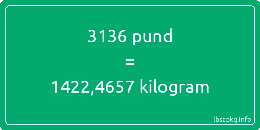 3136 pund till kilogram - 3136 pund till kilogram